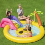Inflatable swimming pool slide pool